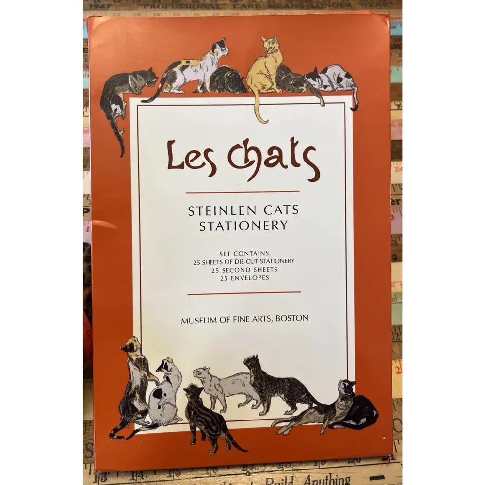 Les Chats Steinlen Cats Die-Cut Stationery Envelopes Stickers Boston Museum Art
